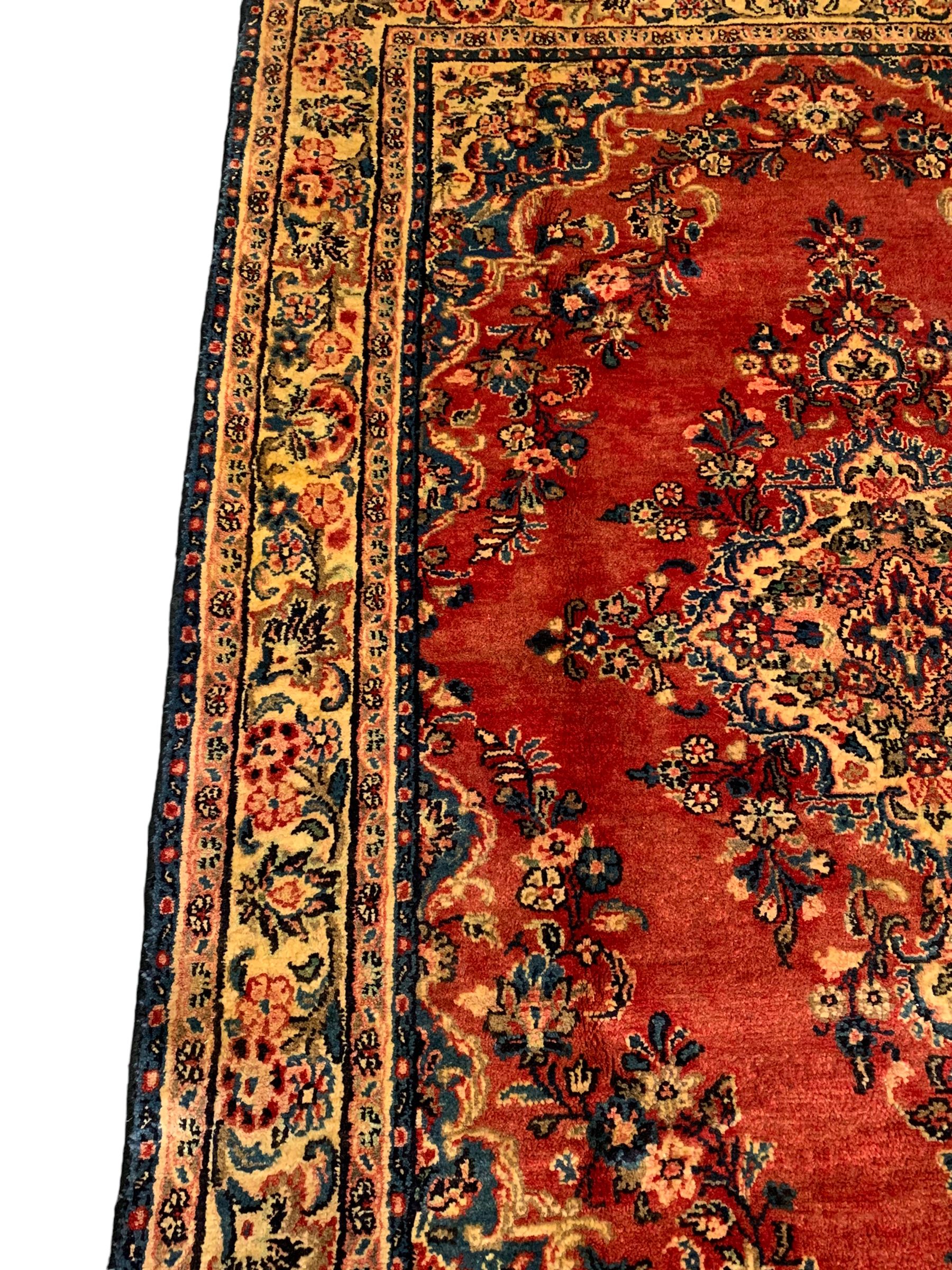 Persian crimson ground rug - Image 3 of 8