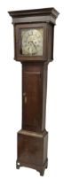 8-day oak longcase clock - with a flat top and broad cornice