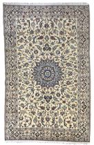 Persian Nain ivory ground rug