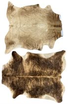 Pair of hair-on cowhide skin rugs