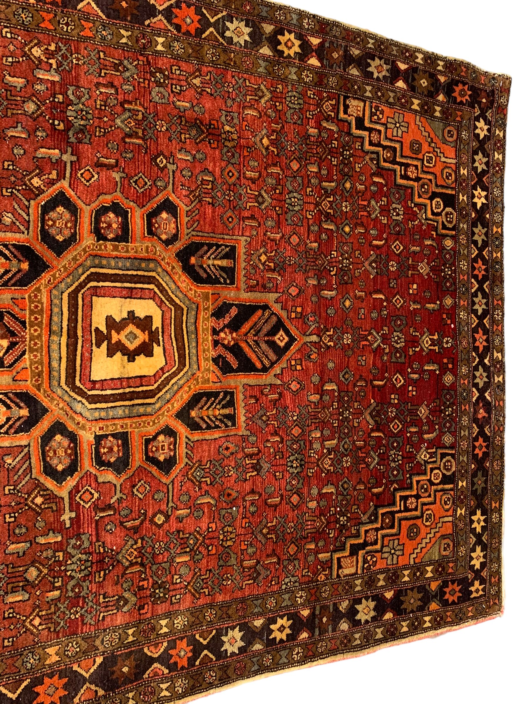 Persian Zanjan red ground rug - Image 5 of 7