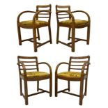 Heals of London - circa. 1930s set of four oak dining chairs