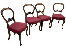 Set of six Victorian rosewood dining chairs