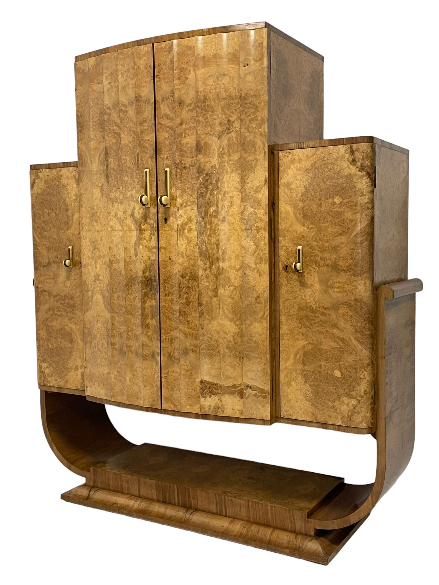 Attributed to Harry & Lou Epstein - Art Deco circa. 1930s figured walnut cocktail cabinet - Image 4 of 16