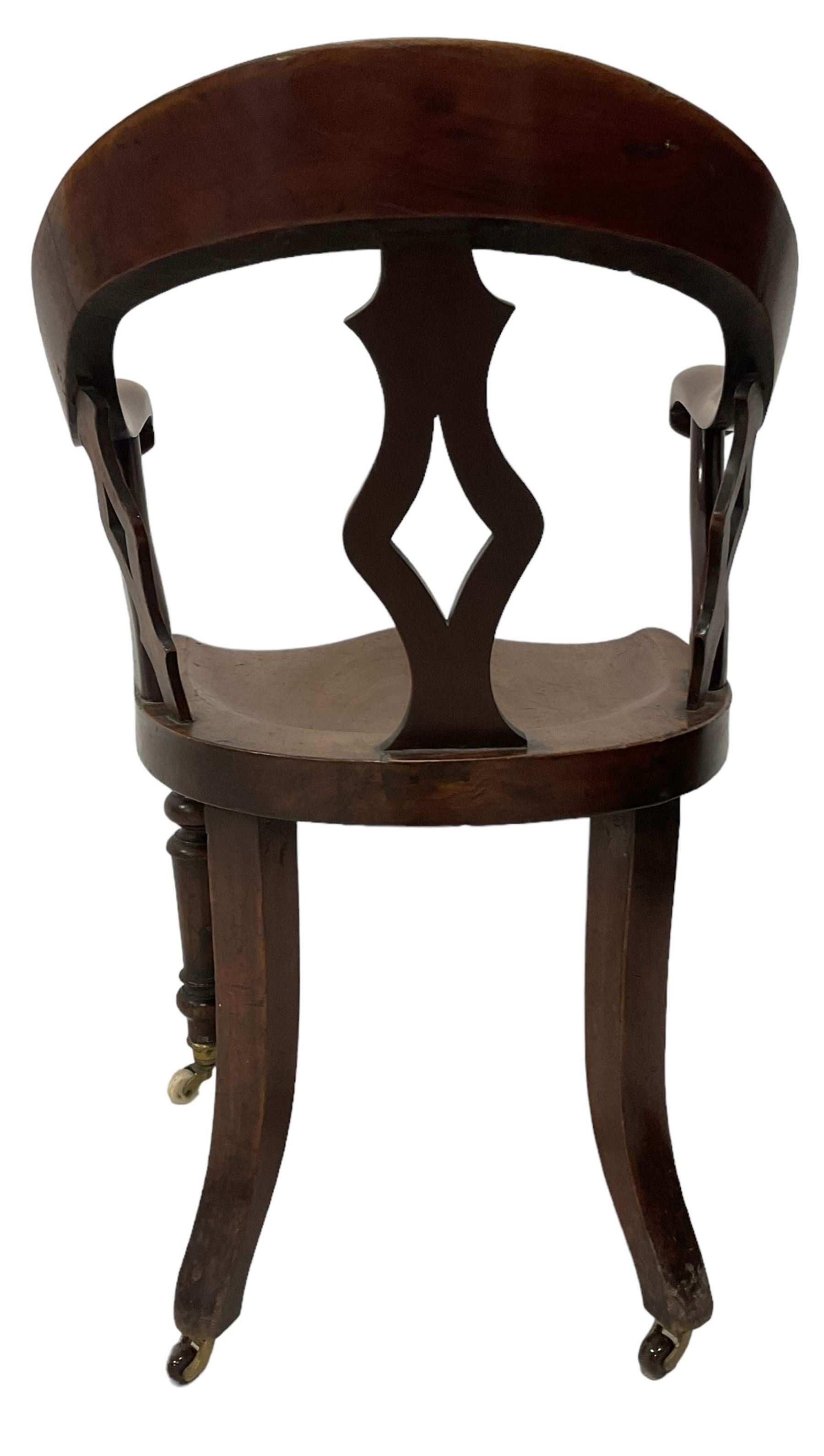 Victorian mahogany desk chair - Image 4 of 7