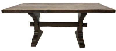 18th century design oak refectory dining table