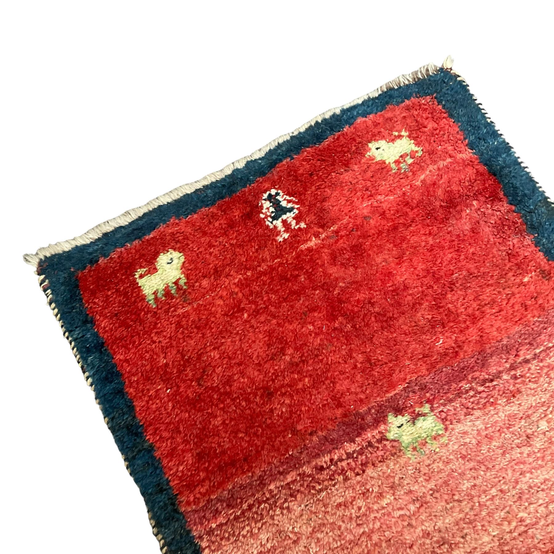 Small Persian Gabbeh crimson ground thick pile rug - Image 2 of 4