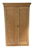 Victorian stripped pine press wardrobe