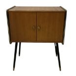 Mid-20th century teak LP record cabinet