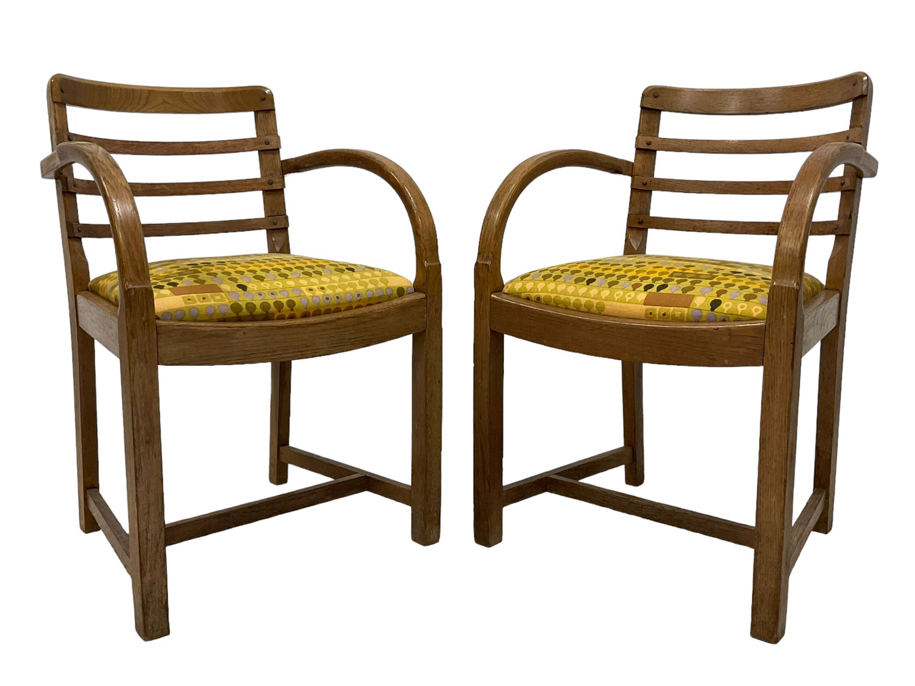 Heals of London - circa. 1930s set of four oak dining chairs - Image 8 of 8