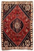 Persian Qashqai indigo and crimson ground rug