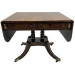 Regency rosewood and brass inlaid sofa table