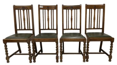 J. R. Teale & Sons (Leeds) - set of four Edwardian oak dining chairs