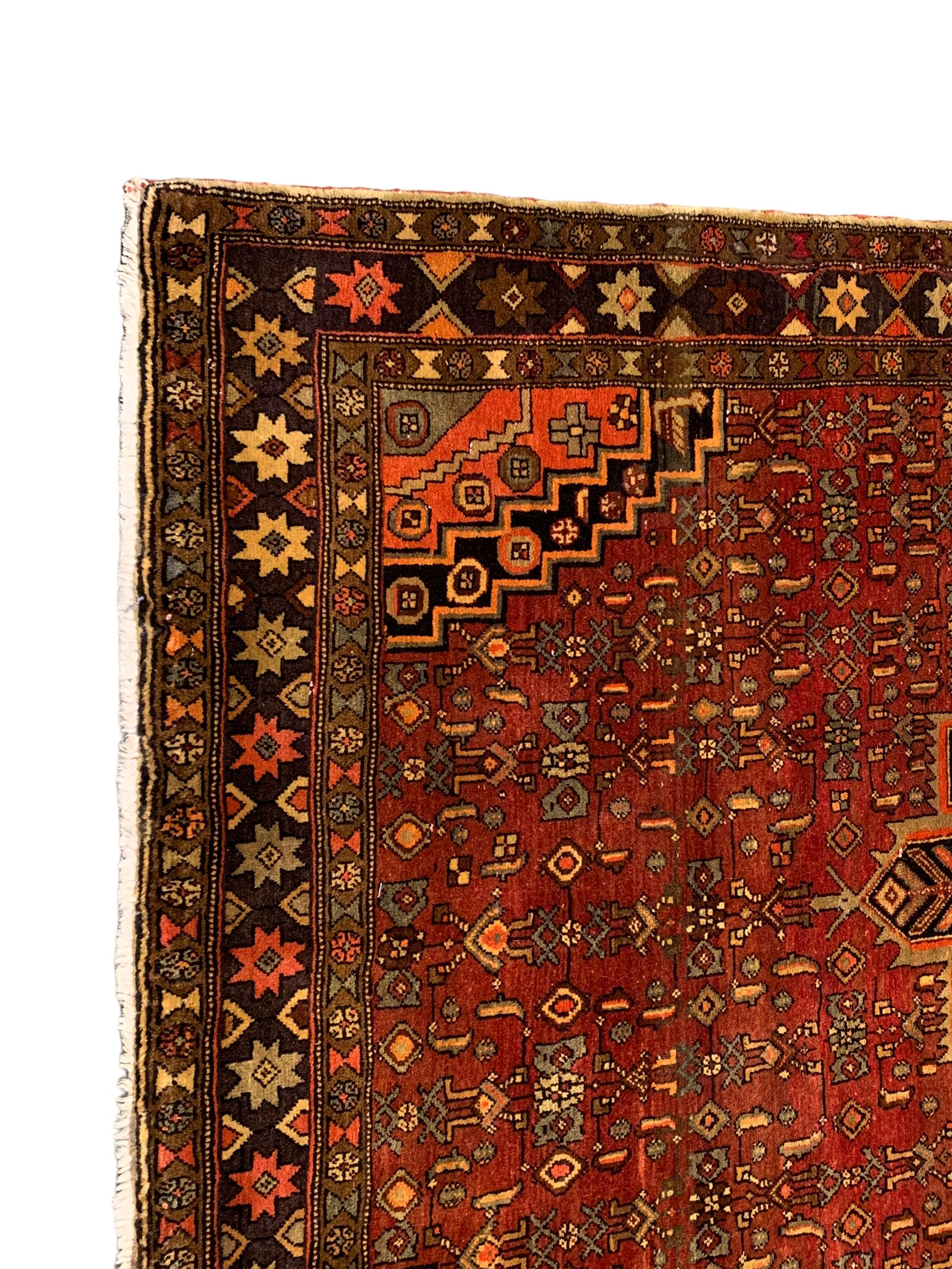 Persian Zanjan red ground rug - Image 6 of 7