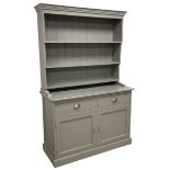 Light grey painted kitchen dresser