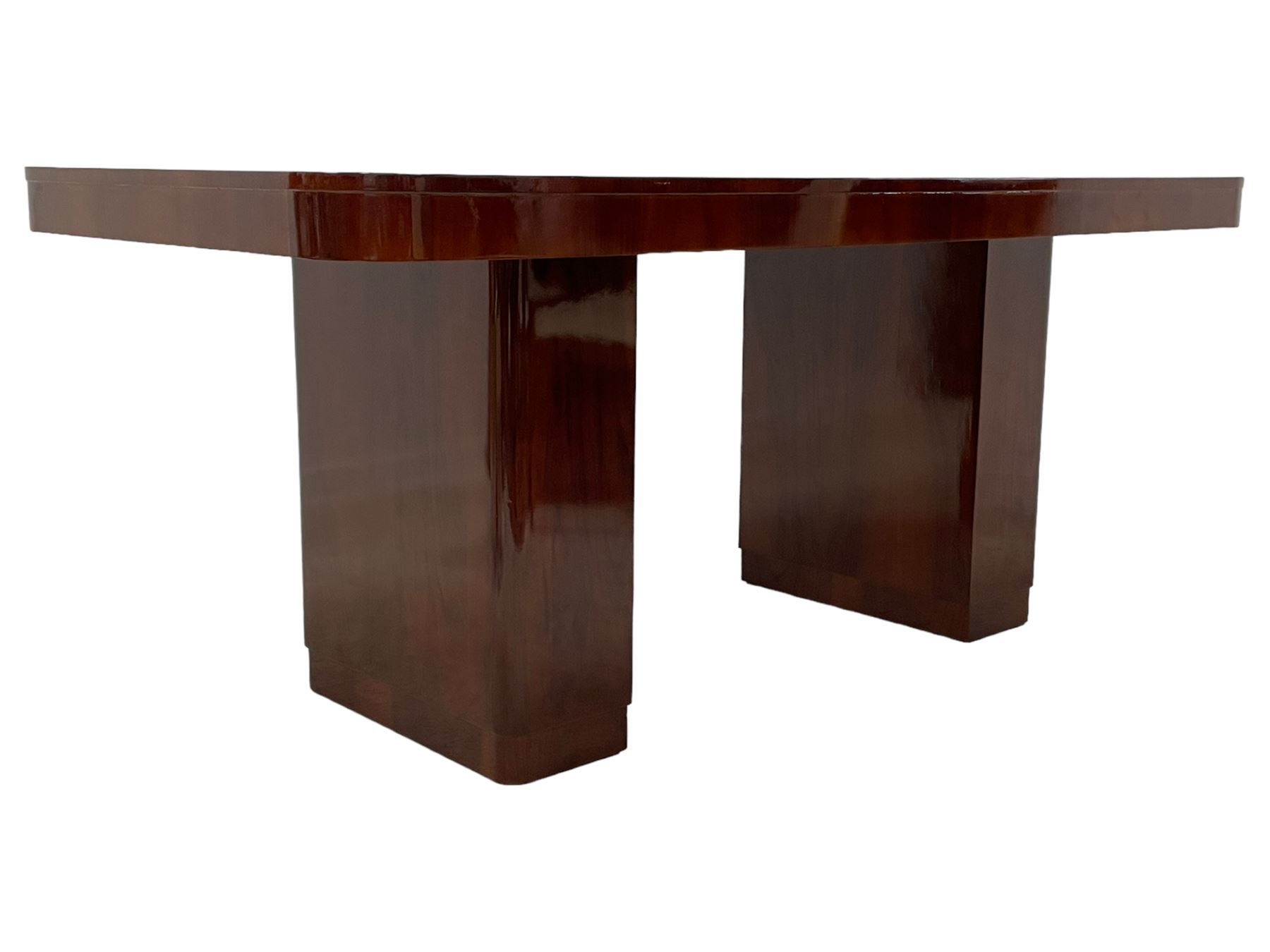 Attributed to Harry & Lou Epstein - Art Deco circa. 1930s figured walnut dining table - Image 3 of 17