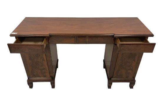 William IV mahogany reverse-breakfront twin pedestal sideboard - Image 5 of 12