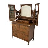 Late Victorian walnut dressing chest