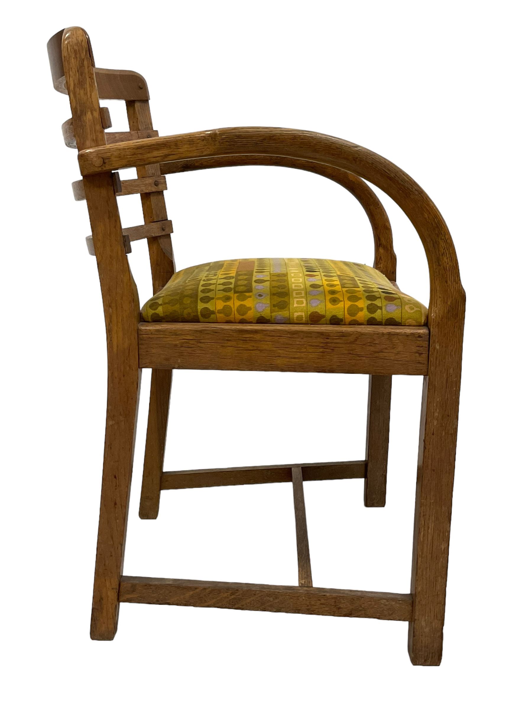 Heals of London - circa. 1930s set of four oak dining chairs - Image 3 of 8