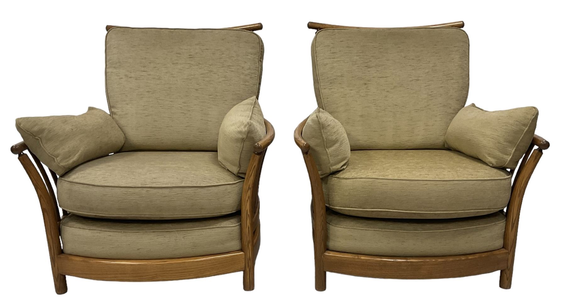 Ercol - pair of mid-20th century elm and beech 'Renaissance' armchairs