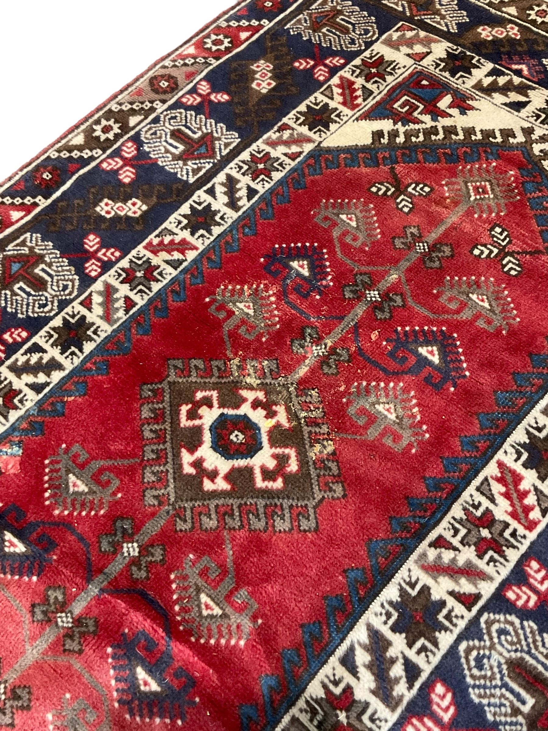 Turkish Dosemealti ivory blue and red ground rug - Image 6 of 7