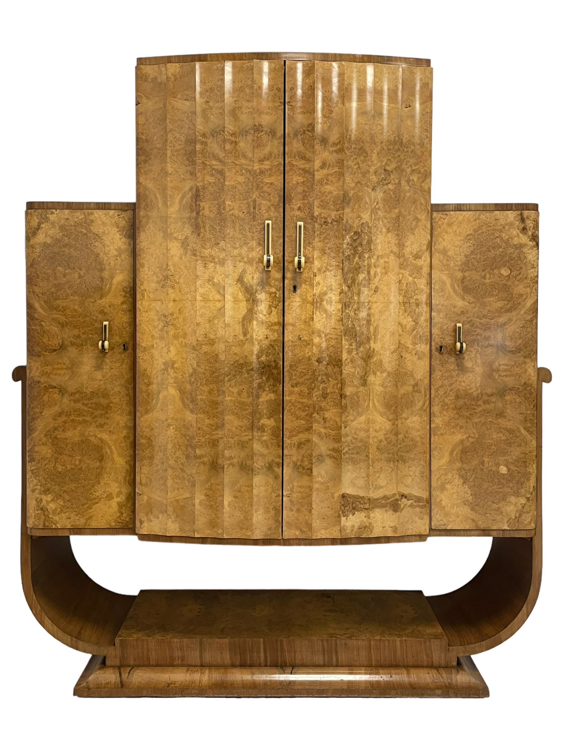 Attributed to Harry & Lou Epstein - Art Deco circa. 1930s figured walnut cocktail cabinet