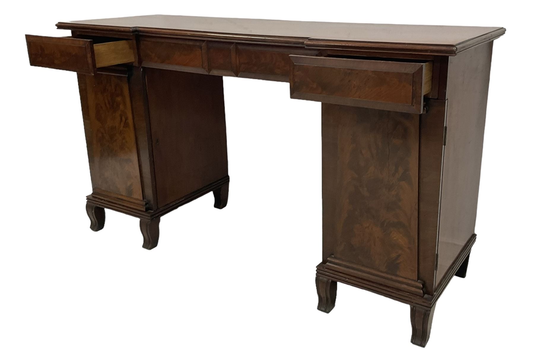 William IV mahogany reverse-breakfront twin pedestal sideboard - Image 6 of 12