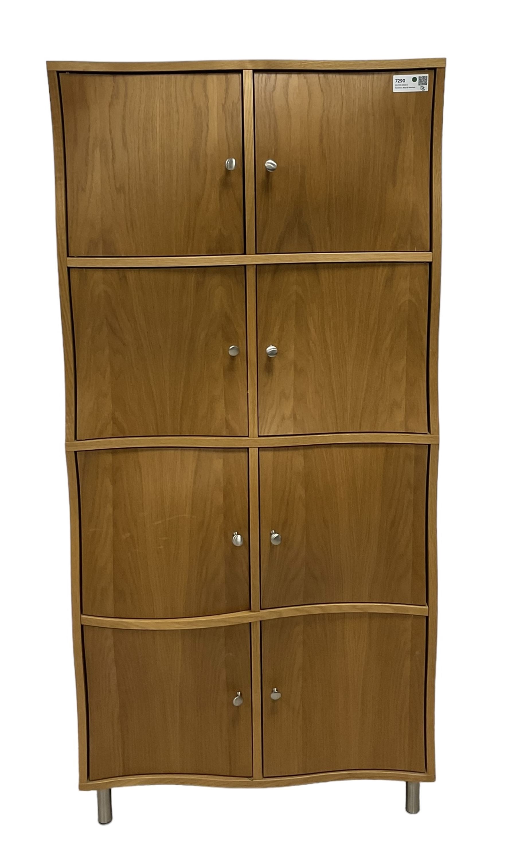 Contemporary oak wavy door cupboard