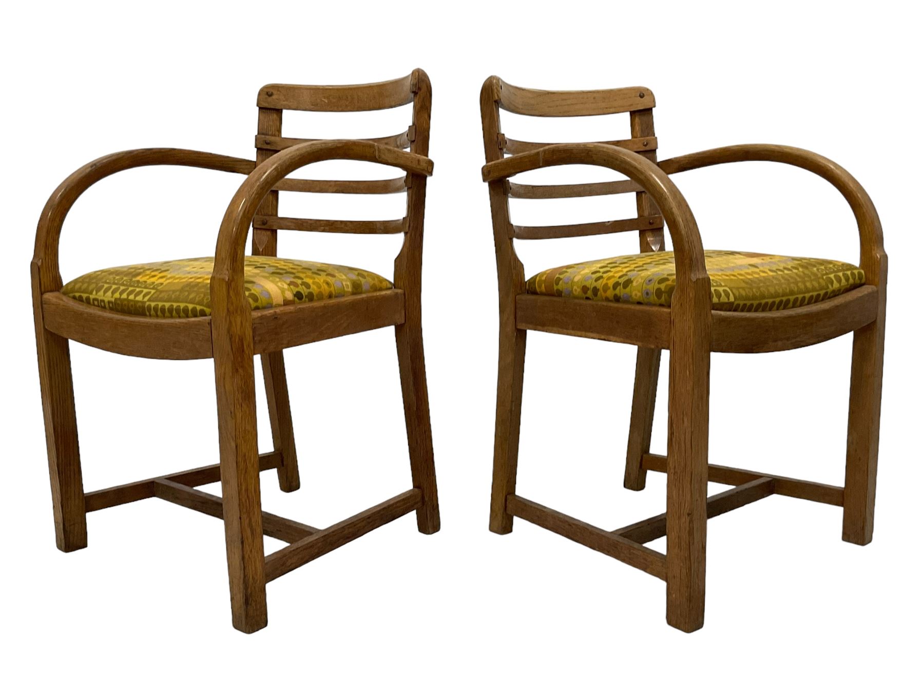 Heals of London - circa. 1930s set of four oak dining chairs - Image 4 of 8
