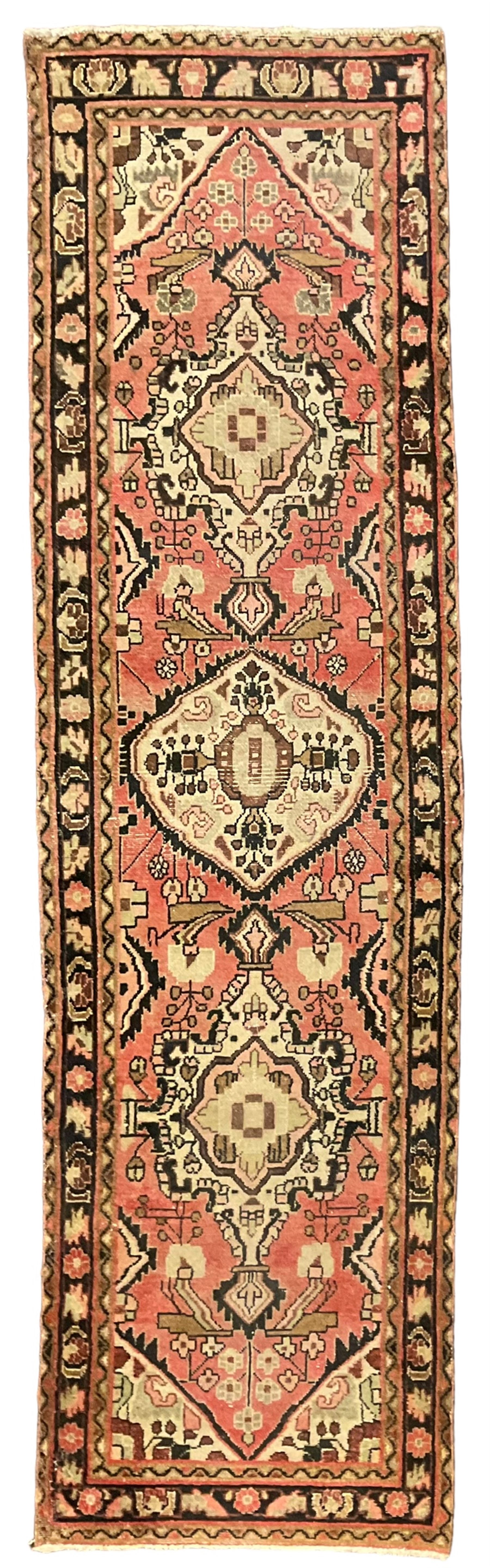 Persian rose ground runner rug