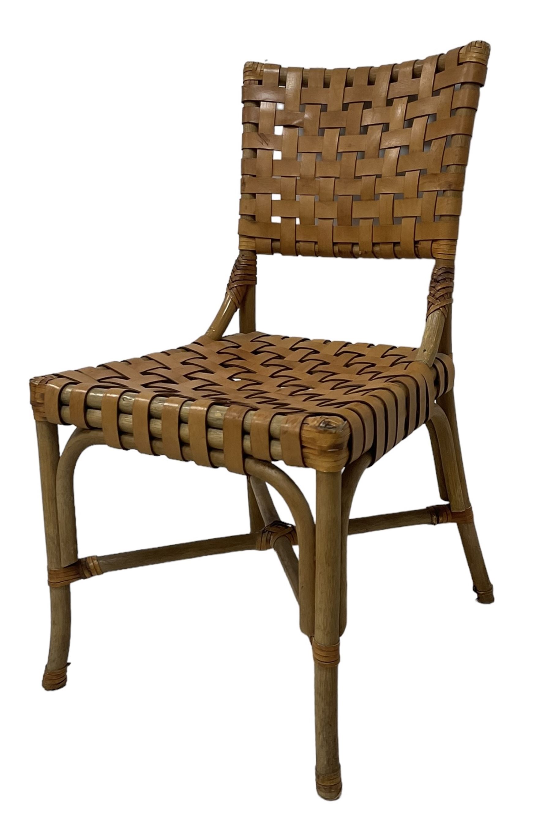 After John McGuire (American 1920-2013) - set of six 20th century bamboo and leather dining chairs - Image 6 of 17