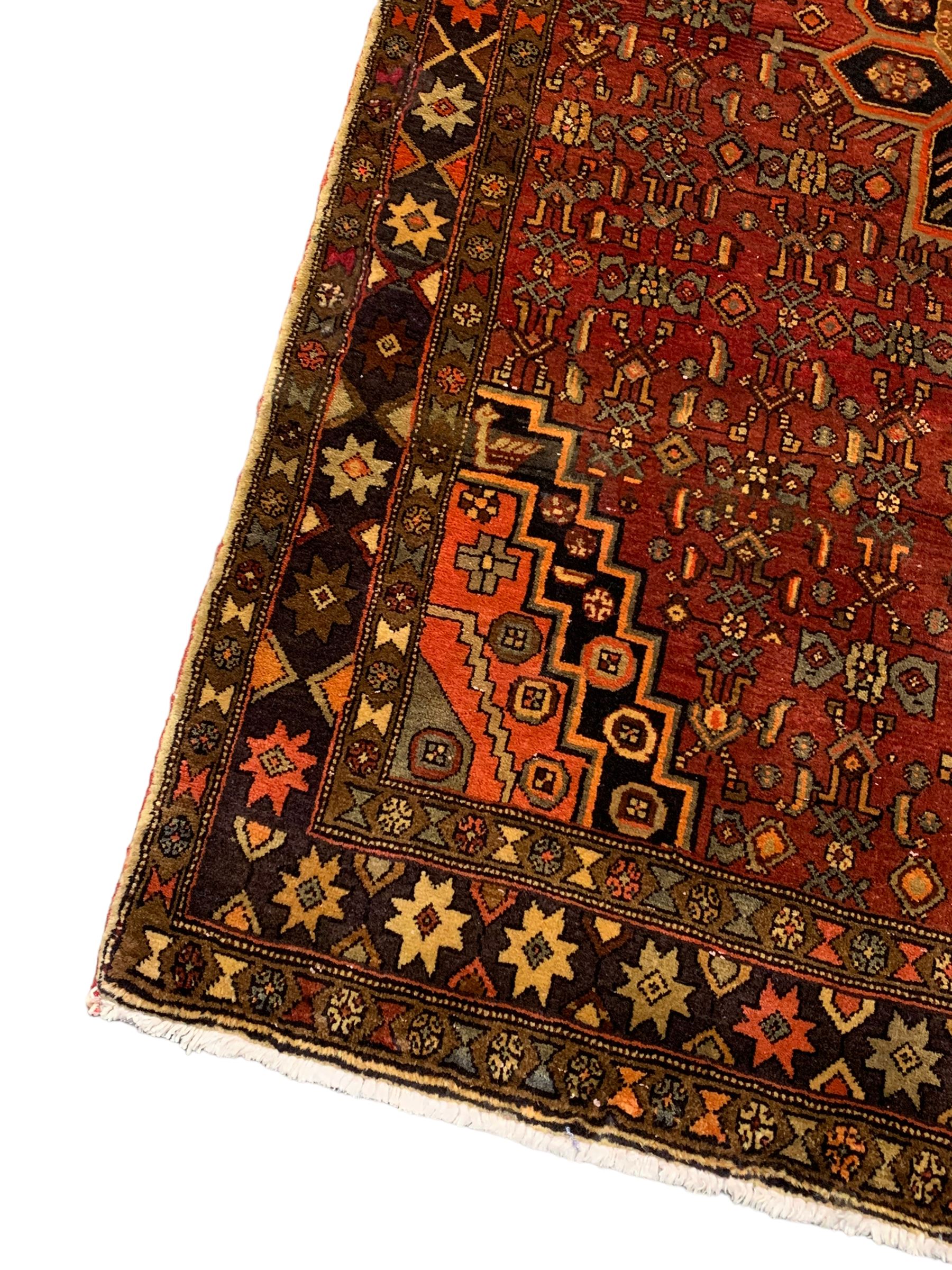 Persian Zanjan red ground rug - Image 2 of 7