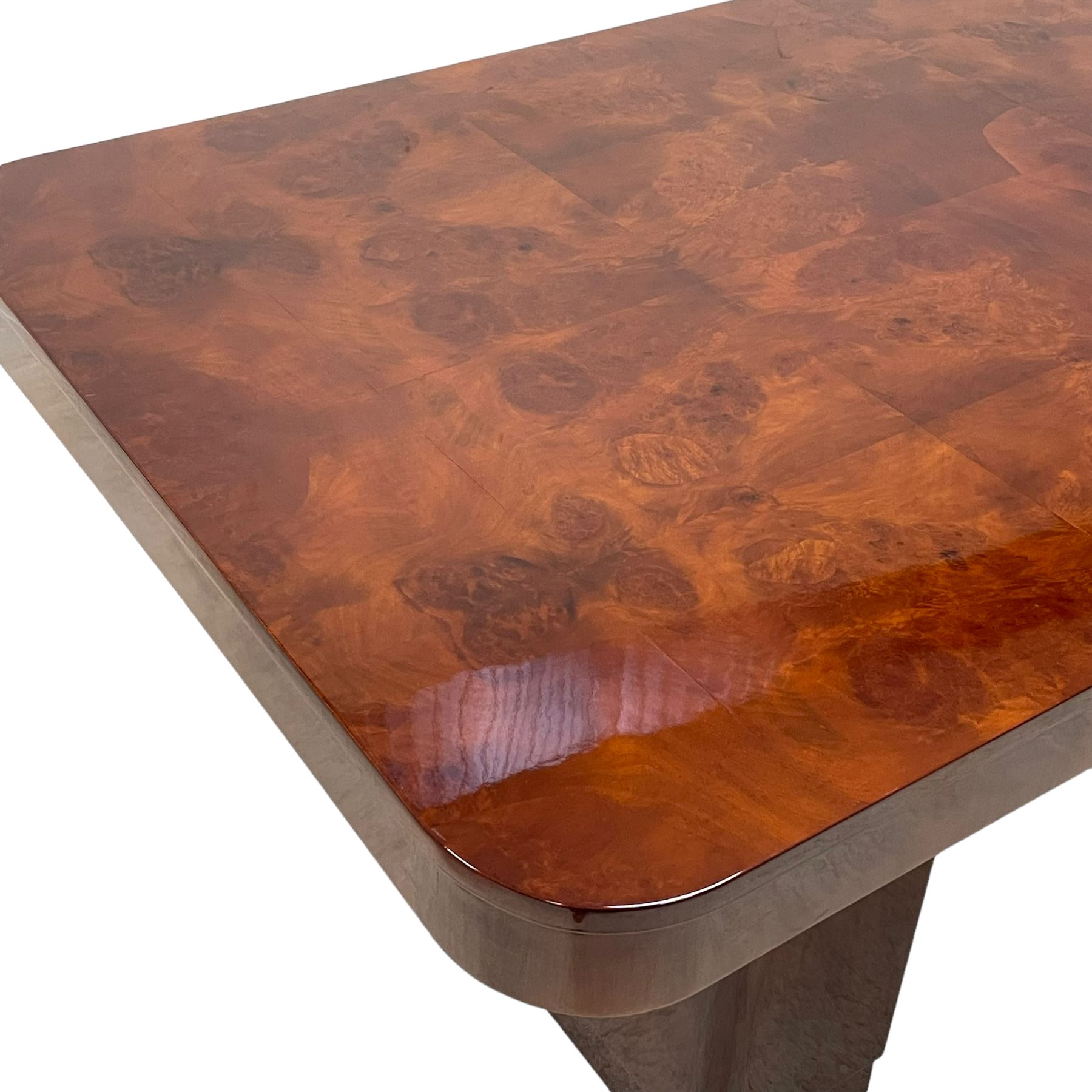 Attributed to Harry & Lou Epstein - Art Deco circa. 1930s figured walnut dining table - Image 7 of 17