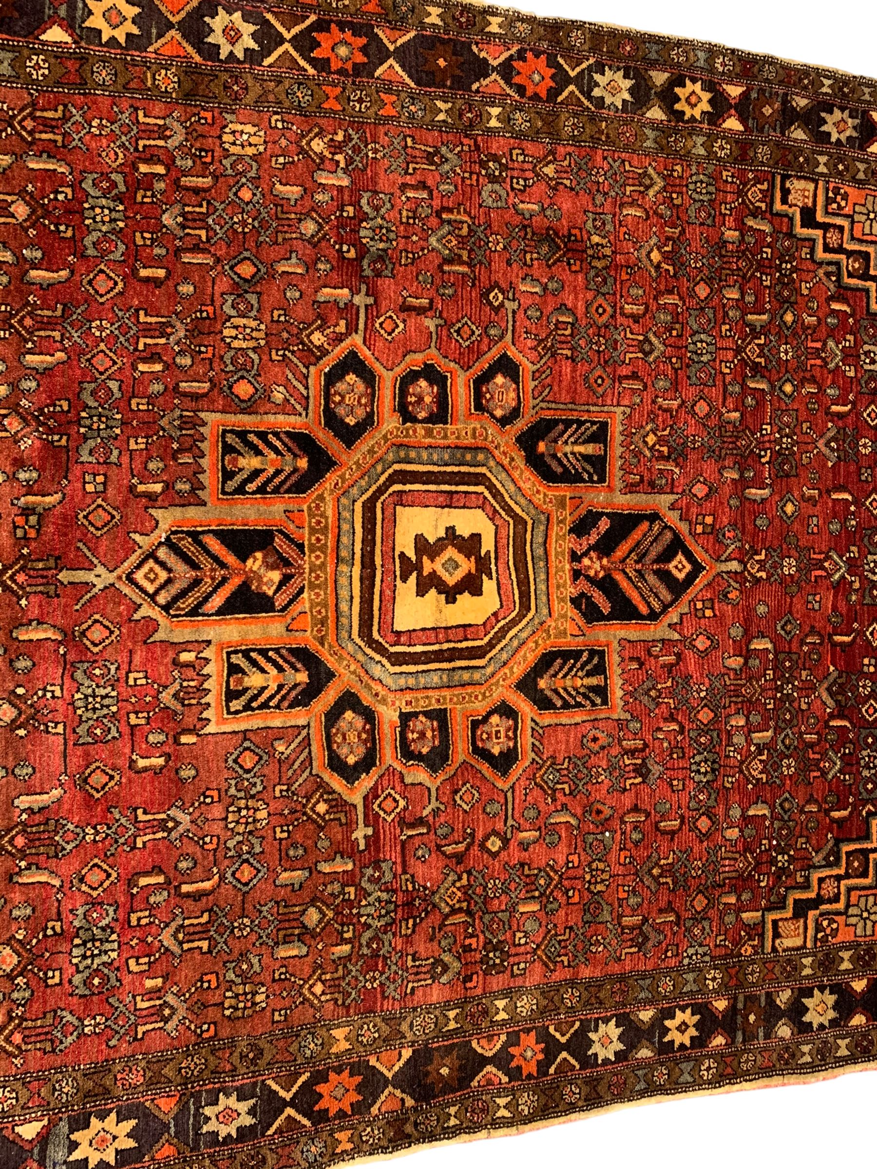 Persian Zanjan red ground rug - Image 4 of 7
