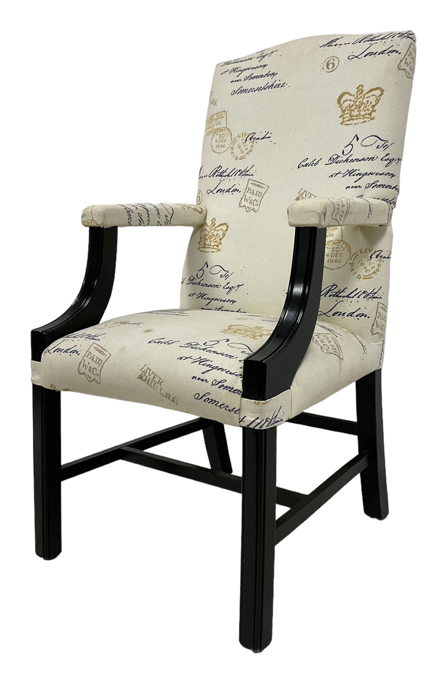 Set of six contemporary Georgian shape high back dining armchairs - Image 13 of 14