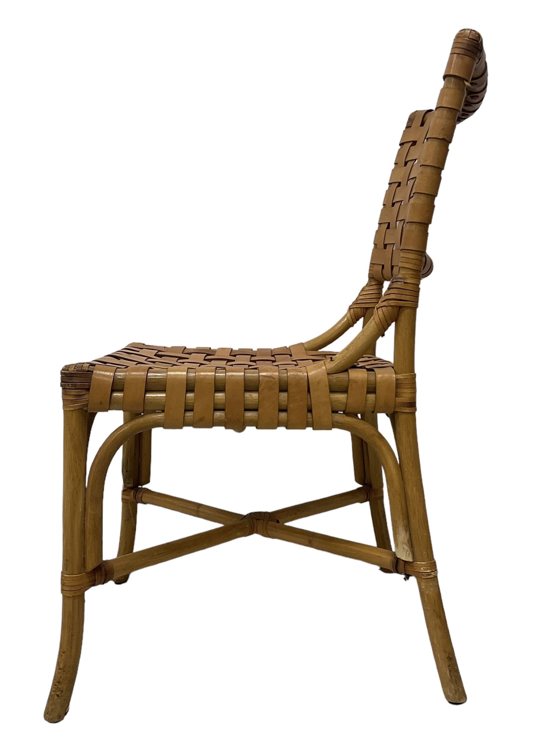 After John McGuire (American 1920-2013) - set of six 20th century bamboo and leather dining chairs - Image 13 of 17