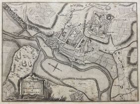 English School (18th century): 'Plan of the Town and Harbour of Boulogne'