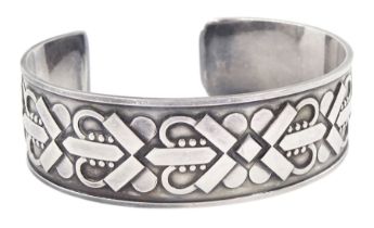 Georg Jensen silver Celtic design cuff bangle