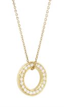18ct gold bezel set round brilliant cut diamond circular pendant necklace