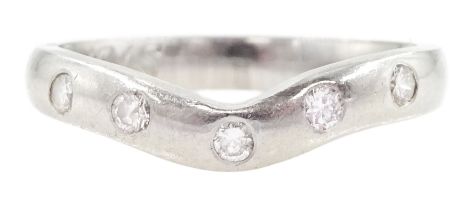 Platinum diamond wishbone ring