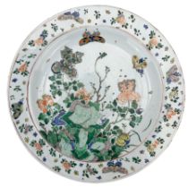 Chinese famille verte porcelain charger