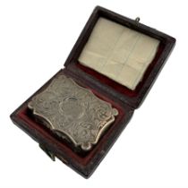 Early Victorian silver vinaigrette with gilded interior and grille and sponge