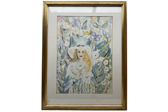 Beth Neal (British 20th Century): A Lady in Her Garden - Image 2 of 2