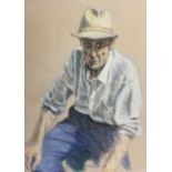 Barry De More (Northern British 1948-2023): 'Austrian Man' in Straw Hat