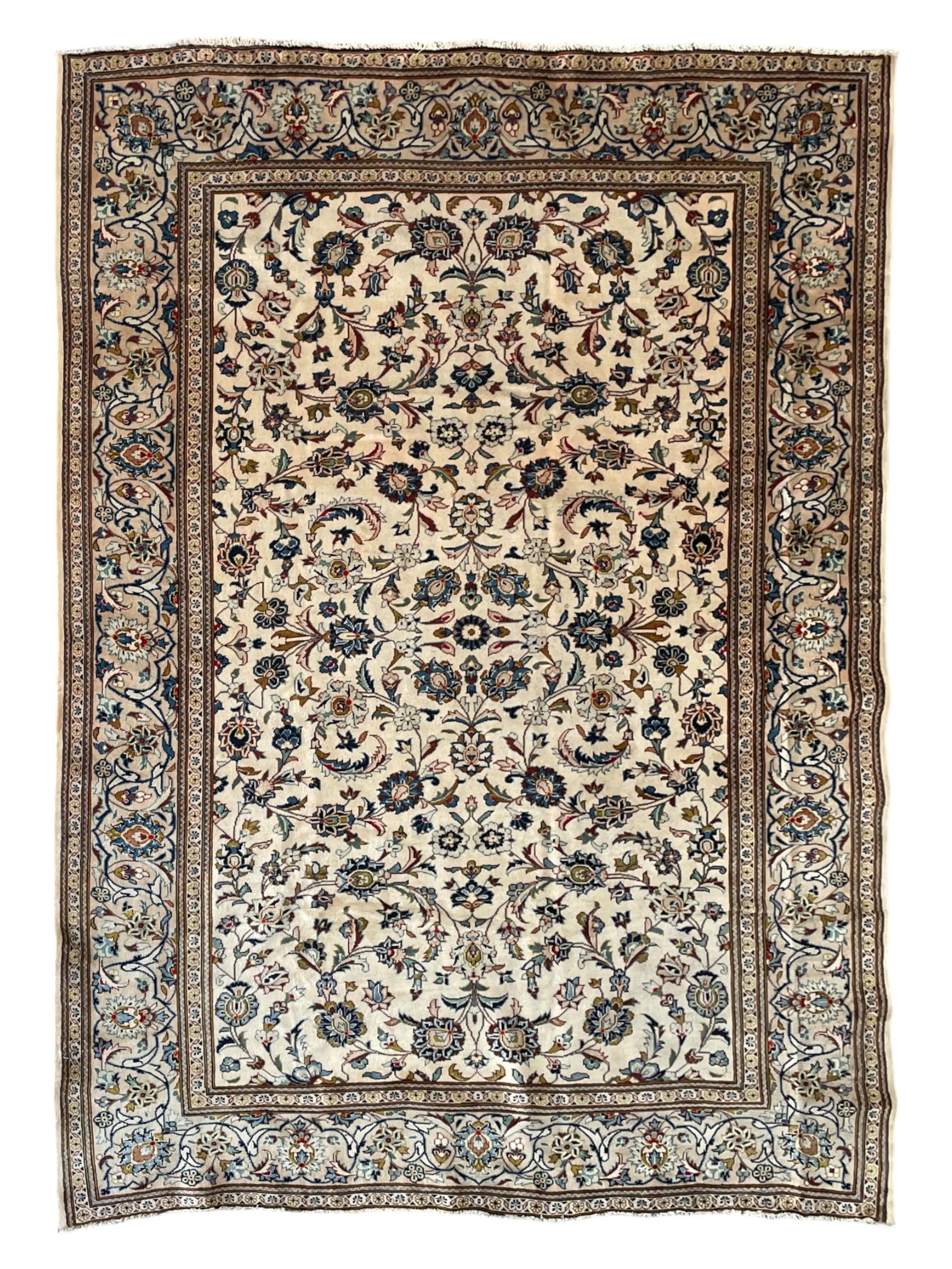 Persian Kashan ivory ground carpet