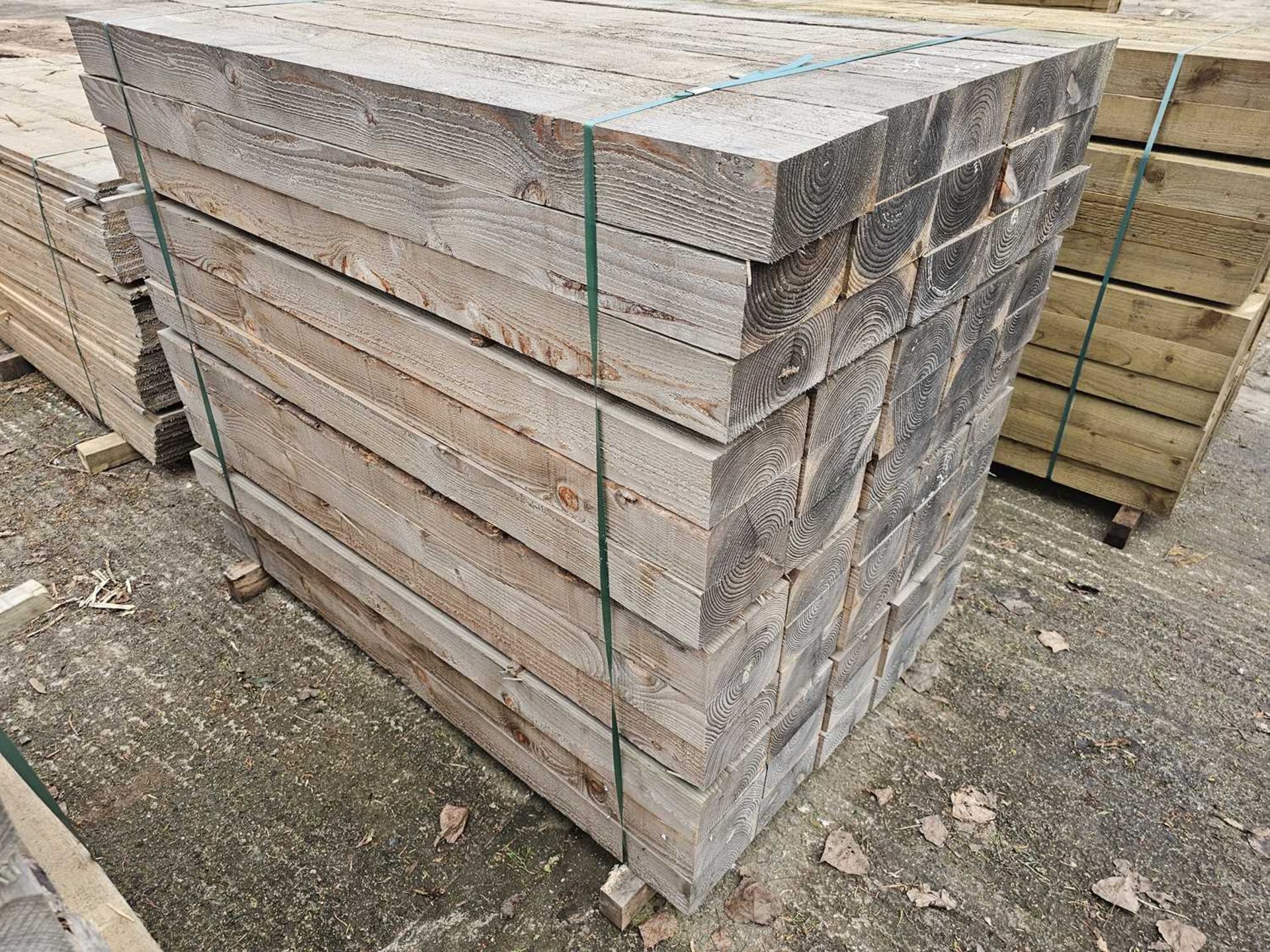 Wood Sleepers (95mm x 195mm x 1500mm)(60 of) - Image 2 of 3