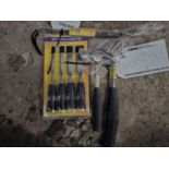 Unused Marksman 8oz Claw Hammer, 600g Camping Axe, 4Pcs Wood Chisel Set, 14" Crow Bar