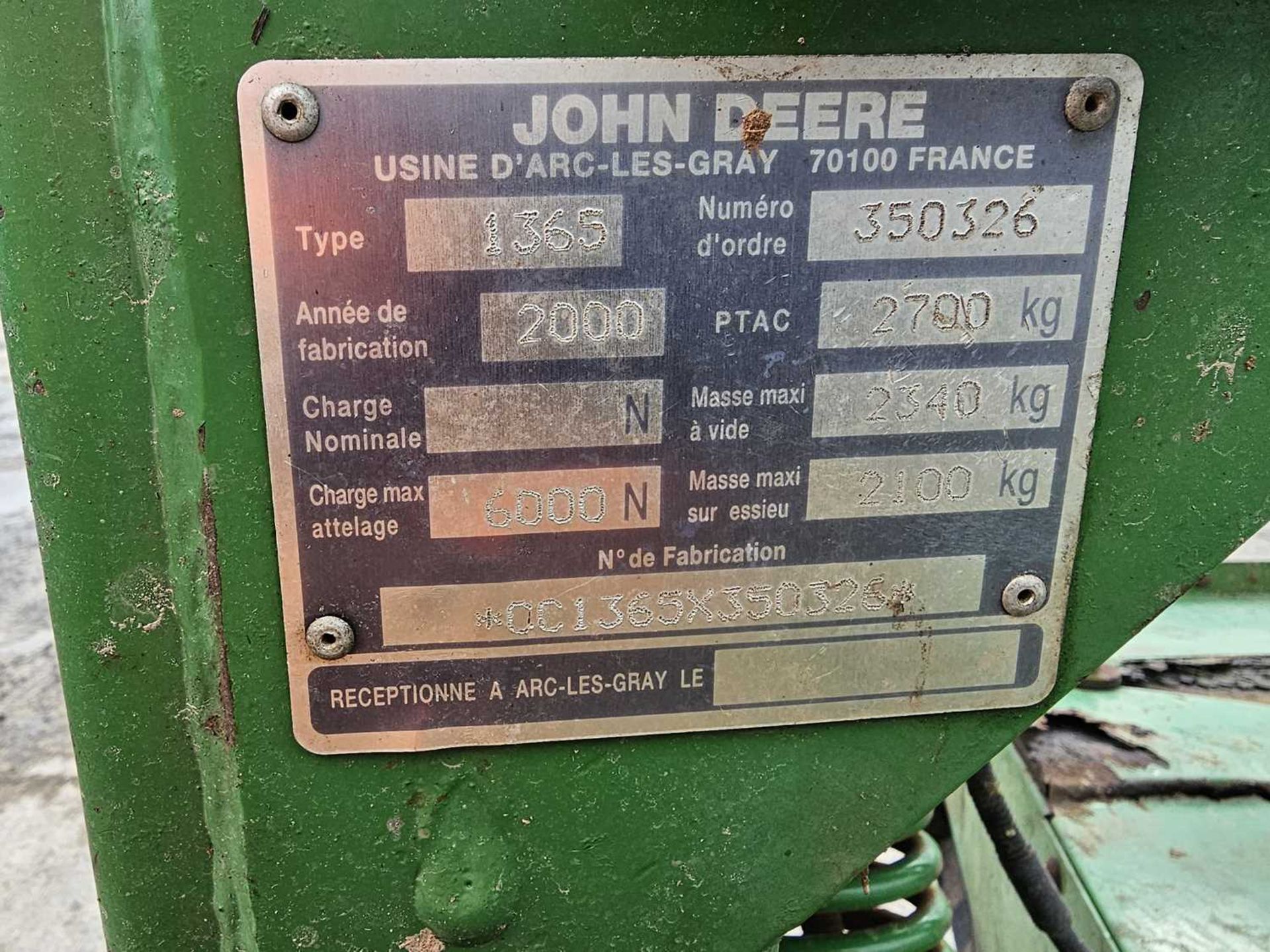 2000 John Deere 1365 PTO Driven Mower Conditioner  - Image 14 of 14