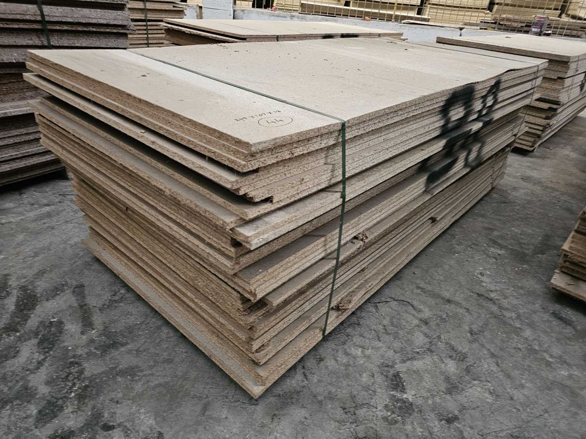 Selection of Chip Board Sheets (245cm x 107cm x 18mm - 44 of)