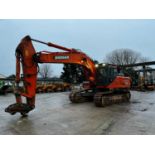 2013 Doosan DX380LC-3 600mm Pads, Geith Hydraulic QH, Piped, Demo Cage, A/C